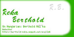 reka berthold business card